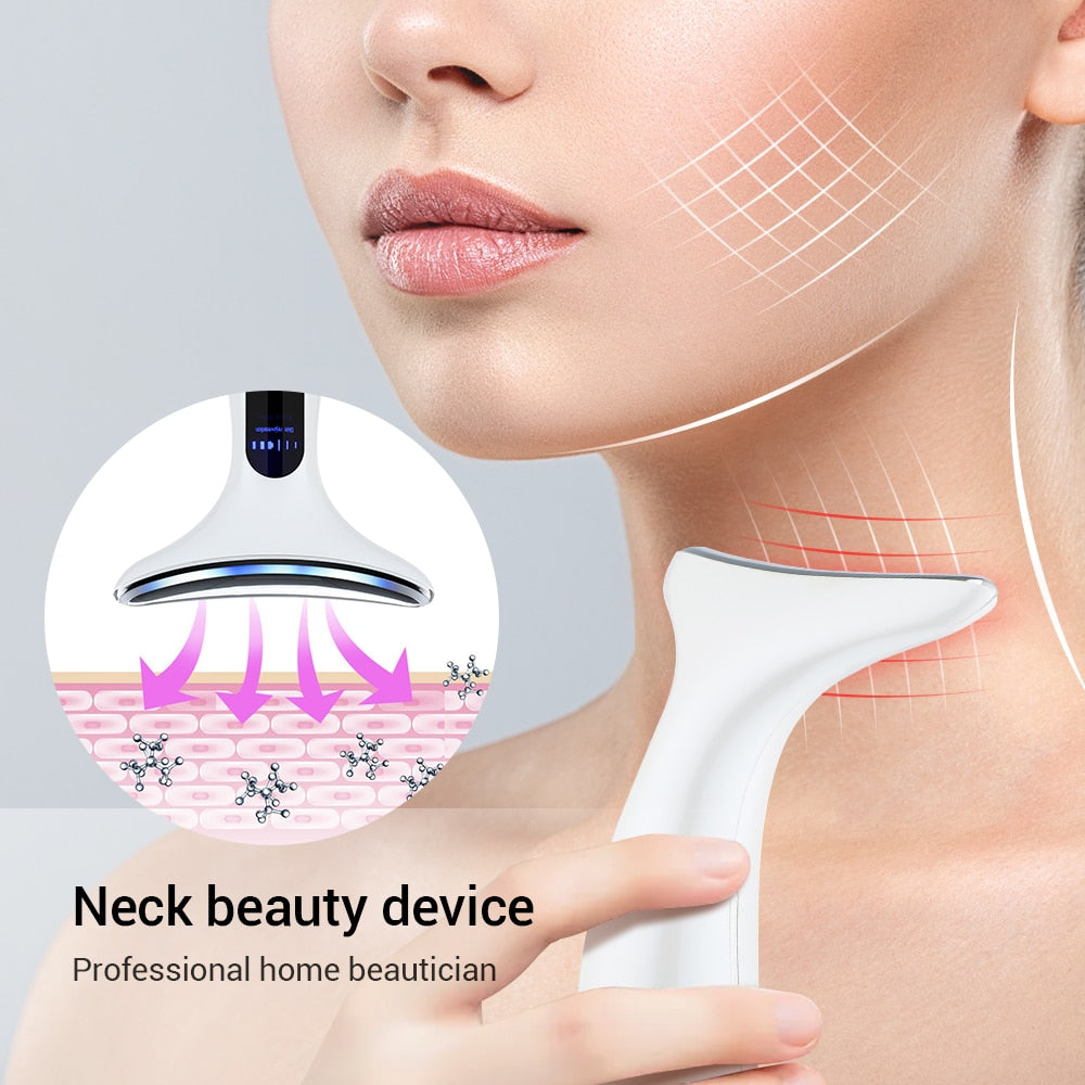 EMS Face Lifting Neck Tightening Vibrator Skin Care Red Light IPL